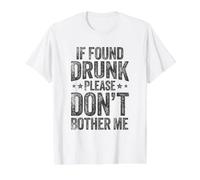 If Found Drunk Please Don't Bother Me Value Graphic T-Shirt, Men, White, S