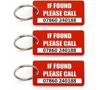 If Found Please Call Key Rings x 3 with tel. Number. Security Lost tag, Enter Your Phone Number