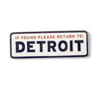 If Found Please Return to Detroit Lapel Pin - Cloisonné Enamel | 1.25" Collectible | Detroit Shirt Company Exclusive