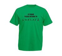 If Found Please Return to, Mens Printed T-Shirt - Kelly Green/Black 2XL