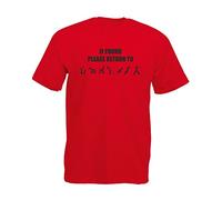If Found Please Return to, Mens Printed T-Shirt - Red/Black L