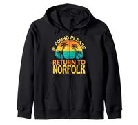 If Found Please Return To Norfolk, I Love Norfolk Day Zip Hoodie