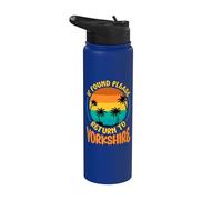 If Found Please Return to Yorkshire Love Yorkshire Day Retro Stainless Steel Insulated Water Bottle