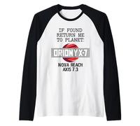 If Found Return Me to Planet Orionyx-7 Space Apparel Raglan Baseball Tee