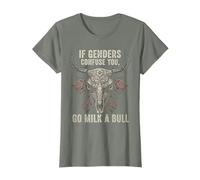 If Genders Confuse You Go Milk a Bull Funny Meme Vintage T-Shirt