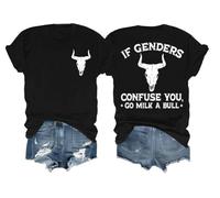 If Genders Confuse You Go Milk A Bull Shirt On Back If Genders Confuse You Go Milk A Bull T Shirt Black