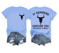 If Genders Confuse You Go Milk A Bull Shirt On Back If Genders Confuse You Go Milk A Bull T Shirt Carolina Blue