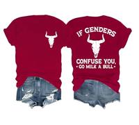If Genders Confuse You Go Milk A Bull Shirt On Back If Genders Confuse You Go Milk A Bull T Shirt Claret