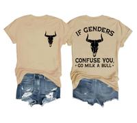 If Genders Confuse You Go Milk A Bull Shirt On Back If Genders Confuse You Go Milk A Bull T Shirt Khaki