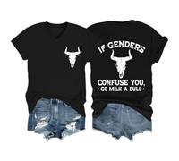 If Genders Confuse You Go Milk A Bull Shirt On Back V Neck If Genders Confuse You Go Milk A Bull T Shirt Black