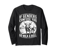 If Genders Confuse You Go Milk A Bull Shirt Vintage T-Shirt Long Sleeve T-Shirt
