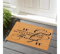 If God Brings You To It He Will Bring Through Entrance Rug Super Absorbent Bath Mats Machine Washable Front Doormats For Patios Indoor Kitchen 40 X 60Cm