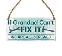 "If Grandad Can't Fix It, We're All Screwed" - Humorous Wooden Plaque for Grandad's Workshop | Heartfelt Birthday & Father's Day (Large: 29 cm (H) × 13.5 cm (W))