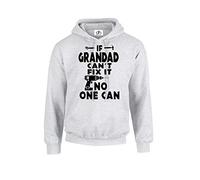 If Grandad Grand Dad Cant Fix It No One Can Fathers Day Top Dad Humour Joke Gift Unisex Fit Hoodie Hooded Sweatshirt Jumber Top Grey