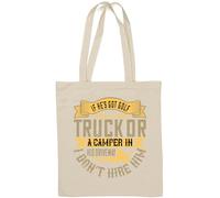 If He's got Golf Clubs in his Truck or a Van Funny Slogan Natural Cotton Tote Bag White