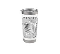 If I Build It Will Run Funny PC Builder Computer Code Gamer Stainless Steel Insulated Tumbler