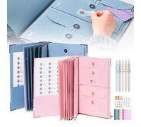 If I Die Binder UK, Important Document Organizer, Life Book Document Organiser for Birth Certificate Planning Card Passport (Pink+Blue)