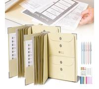 If I Die Binder UK, Important Document Organizer, Life Book Document Organiser for Birth Certificate Planning Card Passport (Beige *2)