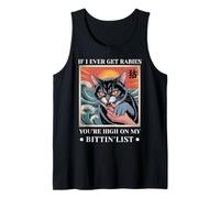 If I Ever Get Rabies Vintage Japanese Angry Hissing Cat Tank Top