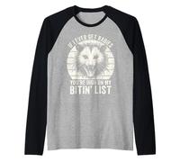 If I Ever Get Rabies You're High on My Bitin' List Funny Raglan Baseball Tee