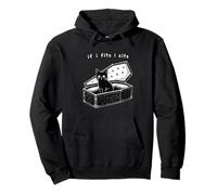 If I Fits I Sits Black Cat Coffin Kitty Sitting in A Casket Pullover Hoodie