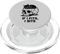 If I Fits I Sits Cat Skull Funny Gothic Dark Meme Humor 2 PopSockets PopGrip for MagSafe