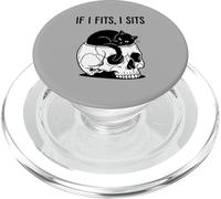 If I Fits I Sits Cat Skull Funny Gothic Dark Meme Humor 4 PopSockets PopGrip for MagSafe