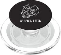If I Fits I Sits Cat Skull Funny Gothic Dark Meme Humor 5 PopSockets PopGrip for MagSafe