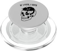 If I Fits I Sits Cat Skull Funny Gothic Dark Meme Humor 6 PopSockets PopGrip for MagSafe
