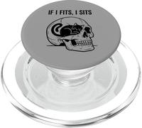 If I Fits I Sits Cat Skull Funny Gothic Dark Meme Humor 8 PopSockets PopGrip for MagSafe