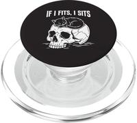 If I Fits I Sits Cat Skull Funny Gothic Dark Meme Humor PopSockets PopGrip for MagSafe