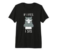 If I Fits I Sits Funny Cat in Box Memes Premium T-Shirt