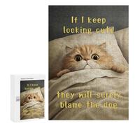 If I Keep Looking Cute, They Will Blame The Dog - Wooden Brain Teaser for Adults, 300 PCS, Year-End Present - for Quiet Evenings And Focused Play