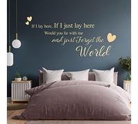 If I Lay here... Would You Lie with me and just Forget the World - Wall Quote, Wall Art Sticker [Large] [Cream]
