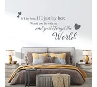 If I Lay here... Would You Lie with me and just Forget the World - Wall Quote, Wall Art Sticker [Medium] [Dark Grey]