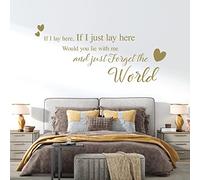 If I Lay here... Would You Lie with me and just Forget the World - Wall Quote, Wall Art Sticker [XLarge] [Gold]
