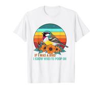 If I was A Bird I Know Who I'd Poop On Value Graphic T-Shirt, Men, White, M