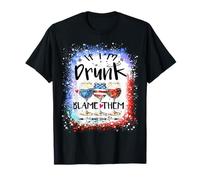 If I'm Drunk Blame Them Bestie Friend Drink 4th Of July USA T-Shirt