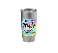 If I'm Drunk Blame Them Drinking Bestie Group Summer Tie Dye Stainless Steel Insulated Tumbler
