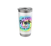 If I'm Drunk Blame Them Drinking Bestie Group Summer Tie Dye Stainless Steel Insulated Tumbler