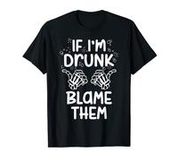 If I'm Drunk Blame Them Friends Matching Drinking Halloween T-Shirt
