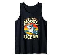 If Im Moody Give Me The Ocean Shark Surf Summer Tank Top