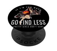If Im Too Much Go Find Less Pinup Witch Pumpkin Cat Design PopSockets Adhesive PopGrip