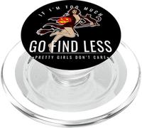 If Im Too Much Go Find Less Pinup Witch Pumpkin Cat Design PopSockets PopGrip for MagSafe
