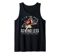 If Im Too Much Go Find Less Pinup Witch Pumpkin Cat Design Tank Top