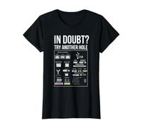 If in Doubt, Try Another Hole Funny Computer Technician Value Graphic T-Shirt, Women, Black, XL
