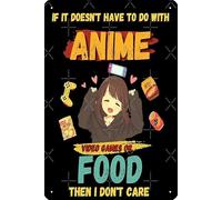 If It doesn't have to do with anime video games or food then I don't care - Funny gift idea for a gamer who loves anime or for a foodie who loves anime and video games Poster 8 x 12 Inch Funny Metal