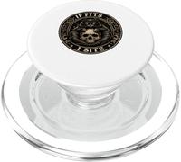 If It Fits I Sit Black Cat Skull Funny Kitty PopSockets PopGrip for MagSafe