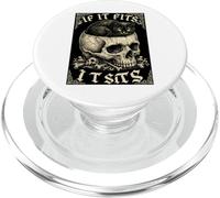 If It Fits It Sits Black Cat Skull Gothic Dark Humor Nouveau PopSockets PopGrip for MagSafe
