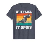 If It Flies It Spies Birds Conspiracy Theory T-Shirt, Men, Heather Blue, Large
